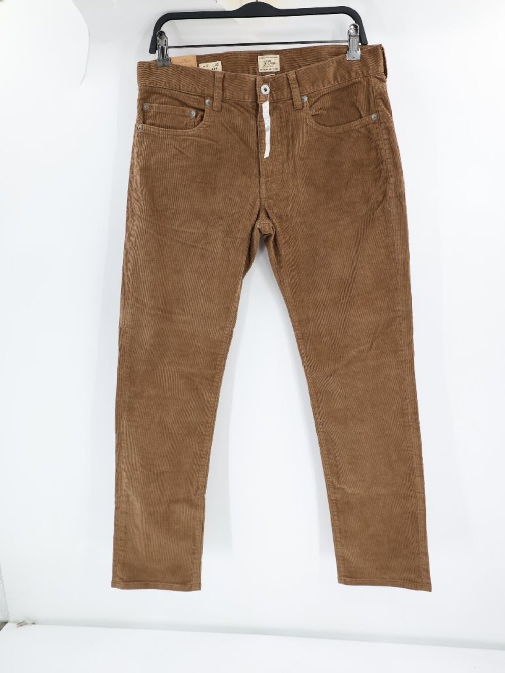 NWT J Crew 484 Pants Mens 31 L29 Stretch Corduroy Slim Fit Straight Leg Brown
